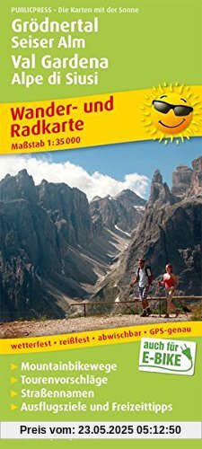 Grödnertal, Seiser Alm / Val Gardena, Alpe di Siusi: Wander- und Radkarte mit Ausflugszielen & Freizeittipps, wetterfest, reißfest, abwischbar, GPS-genau. 1:35000 (Wander- und Radkarte / WuRK)