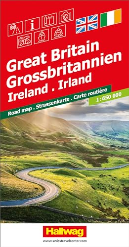 Grossbritannien, Irland, Strassenkarte 1:650'000: Doppelkarte (Hallwag Strassenkarten) von Hallwag