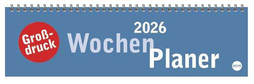 Großdruck Wochenquerplaner 2026: Praktischer Tischquerkalender mit extra großer Schrift. Schlichter Tischkalender 2026 fürs Büro. Wochenplaner für den Schreibtisch. (Tischkalender Heye) von Heye