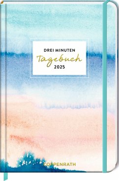 Großer Wochenkalender - 3 Minuten Tagebuch 2025 - Aquarell blau von Coppenrath, Münster