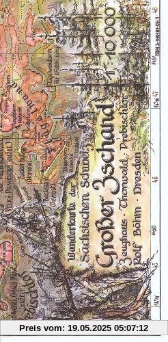Großer Zschand 1:10000: Wanderkarte der Sächsischen Schweiz. Zeughaus - Thorwald - Prebischtor.