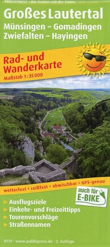 Großes Lautertal, Münsingen - Gomadingen - Zwiefalten - Hayingen: Rad- und Wanderkarte mit Ausflugszielen, Einkehr- & Freizeittipps, wetterfest, ... 1:35000 (Rad- und Wanderkarte: RuWK)
