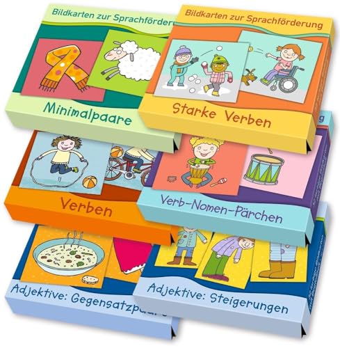 Großes Paket 2 – Bildkarten zur Sprachförderung: enthält 6 Bildkarten-Sets zu Verben, Adjektiven und Minimalpaaren von Verlag an der Ruhr