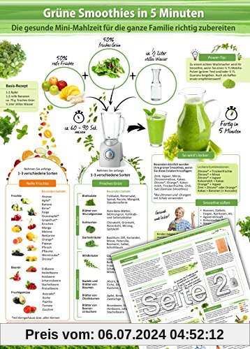 Grüne Smoothies in 5 Minuten (2016) -: Ideen und Anregungen um die gesunde Mini-Mahlzeit für die ganze Familie richtig zuzubereiten