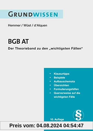 Grundwissen BGB AT: Klausurtipps - Beispiele - Aufbauschemata - Übersichten - Formulierungshilfen - Querverweise auf die wichtigsten Fälle