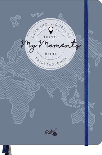 GuideMe Reisetagebuch Travel Diary „Welt“: Tagebuch zum Ausfüllen mit freien Seiten, Sammeltasche, Stickerbogen & 3 Lesebändchen (GuideMe Reiseführer)