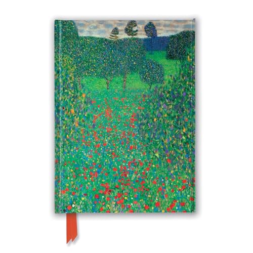 Premium Notizbuch DIN A5: Gustav Klimt, Feld mit Mohn: Unser hochwertiges, liniertes Blankbook mit festem, künstlerisch geprägtem Einband und ... Notizbuch DIN A 5 mit Magnetverschluss)