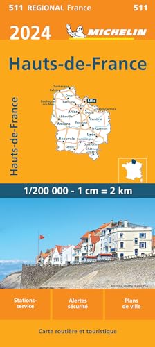 HAUTS-DE-FRANCE 10511 2024: wegenkaart schaal 1:200. (Regionale kaarten Michelin) von Michelin