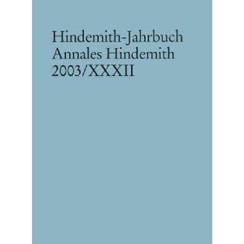 HINDEMITH JAHRBUCH ANNALES 2003/32