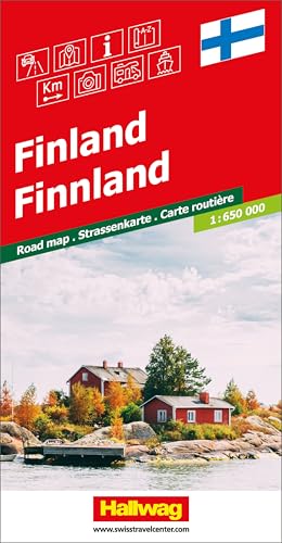 Hallwag Strassenkarte Finnland 1:650.000: Inkl. Transitpläne, Ortsverzeichnis und Reiseinformationen von Hallwag Kümmerly+Frey