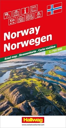 Hallwag Strassenkarte Norwegen 1:750.000: Inkl. Transitpläne, Ortsverzeichnis und Reiseinformationen Hallwag Strassenkarte Norwegen 1:750.000: Inkl. Transitpläne, Ortsverzeichnis und Reiseinformationen von Hallwag