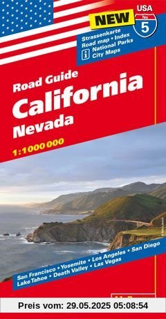 Hallwag USA Road Guide 05. California 1 : 1 000 000: Nevada. Straßenkarte. Road map. Index. National Parks. City Maps: San Francisco, Yosemite, Los ... Diego, Lake Tahoe, Death Valley, Las Vegas