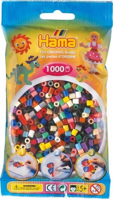 Hama 207-67 - Perlen Mix, 1000 Stück, 22 Farben, Farbmix von Hama