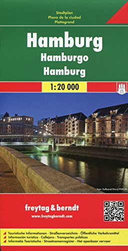 Hamburg, Stadtplan 1:20.000: Touristische Informationen, Straßenverzeichnis, Öffentliche Verkehrsmittel (freytag & berndt Stadtpläne)