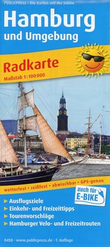 Hamburg und Umgebung: Radkarte mit Ausflugszielen, Einkehr- & Freizeittipps, wetterfest, reissfest, abwischbar, GPS-genau. 1:100000 (Radkarte: RK) von Publicpress