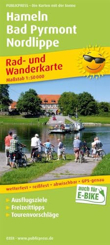 Hameln - Bad Pyrmont - Nordlippe: Rad- und Wanderkarte mit Ausflugszielen, Einkehr- & Freizeittipps und Stadtplänen Hameln und Bad Pyrmont, ... 1:50000 (Rad- und Wanderkarte: RuWK) von Publicpress