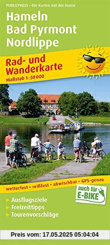 Hameln - Bad Pyrmont - Nordlippe: Rad- und Wanderkarte mit Ausflugszielen, Einkehr- & Freizeittipps und Stadtplänen Hameln und Bad Pyrmont, ... 1:50000 (Rad- und Wanderkarte / RuWK)