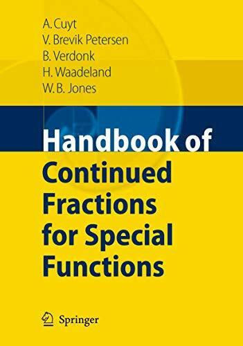 Handbook of Continued Fractions for Special Functions Handbook of Continued Fractions for Special Functions