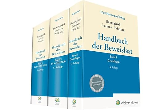 Handbuch der Beweislast (Bundle Bände 1-3) von Heymanns, Carl
