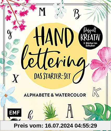 Handlettering – Das Starter-Set: Alphabete und Watercolor: Alle Grundlagen und großer Übungsteil – Doppelter Letterspaß: 2 Bücher zum Spitzenpreis