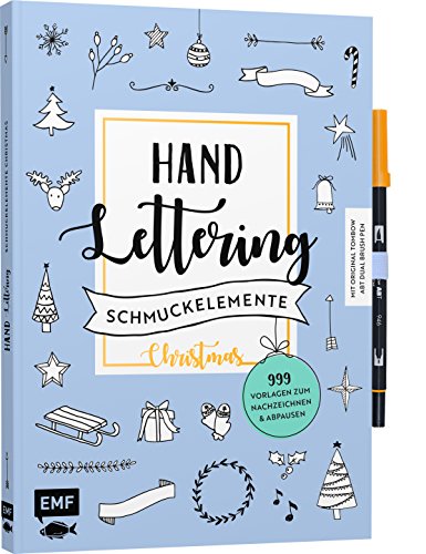 Handlettering-Schmuckelemente Christmas – 999 Vorlagen zum Nachzeichnen und Abpausen: Mit original Tombow ABT Dual Brush Pen in Gold Handlettering-Schmuckelemente Christmas – 999 Vorlagen zum Nachzeichnen und Abpausen: Mit original Tombow ABT Dual Brush Pen in Gold