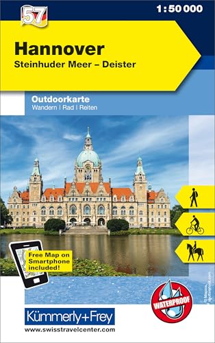 Hannover Steinhuder Meer, Deister Nr. 57 Outdoorkarte Deutschland 1:50 000: Free Download mit HKF Maps App: Mit kostenlosem Download für Smartphone (Kümmerly+Frey Outdoorkarten Deutschland, Band 57) von Kmmerly und Frey