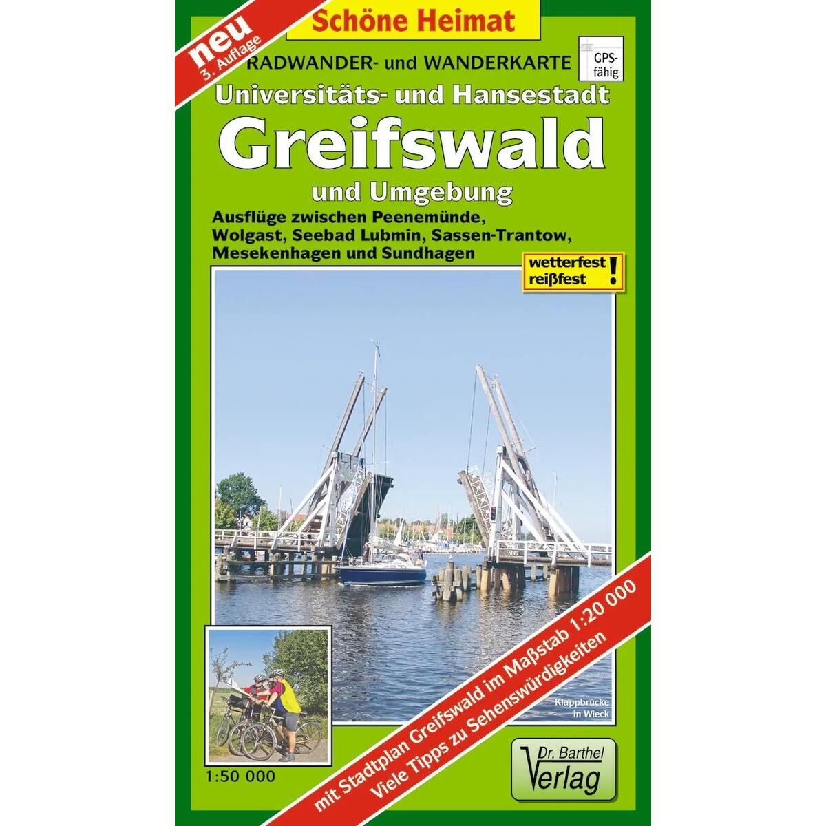Hansestadt Greifswald und Umgebung Radwander- und Wanderkarte 1 : 50 000. Mit St... Hansestadt Greifswald und Umgebung Radwander- und Wanderkarte 1 : 50 000. Mit St... von Barthel Dr.