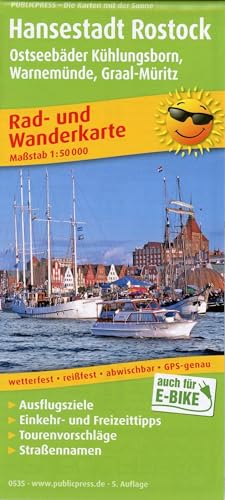 Hansestadt Rostock, Ostseebad Warnemünde: Rad- und Wanderkarte mit Ausflugszielen, Einkehr- & Freizeittipps, wetterfest, reissfest, abwischbar, GPS-genau. 1:50000 (Rad- und Wanderkarte: RuWK) von FREYTAG-BERNDT UND ARTARIA