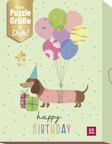 Happy Birthday: Kleine Puzzle-Grüße zum Geburtstag | 100 Teile Puzzle in Box: Originelles Geburtstagsgeschenk mit persönlicher Grußbotschaft von Groh Verlag