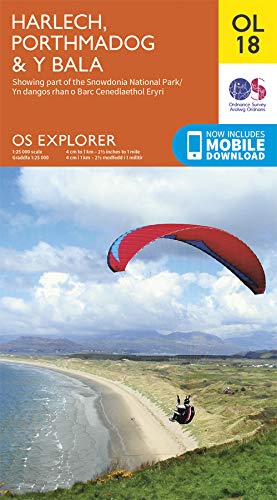 Ordnance Survey GB Blatt OL18: Porthmadog & Bala / Y Bala (OS Explorer)