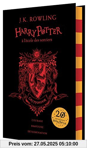 Harry Potter, Tome 1 : Harry Potter à l'école des sorciers (Gryffondor) : Edition collector 20e anniversaire