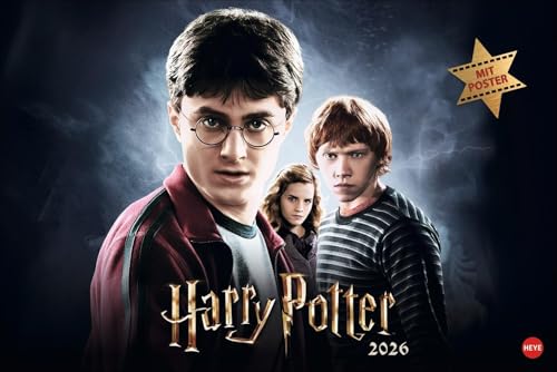 Harry Potter Broschur XL Kalender 2026: Wandkalender mit fesselnden Filmszenen aus den Harry Potter-Filmen. Broschürenkalender 2026 mit Poster zum Heraustrennen. (Kino-Entertainment Kalender Heye) von Heye
