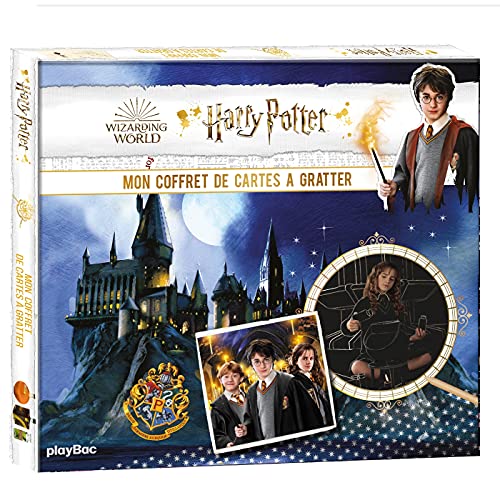 Harry Potter Mon coffret cartes à gratter et à colorier: Avec 7 cartes à gratter, 1 pique en bois, 4 marques-pages, 7 cartes à colorier et 16 magnets