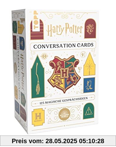 Harry Potter: Conversation Cards. Offizielle deutschsprachige Ausgabe: 125 magische Gesprächsideen zu den Filmen der Harry Potter Welt. Stabile Karton-Box mit 125 Karten, ausführliches Begleitbuch Harry Potter: Conversation Cards. Offizielle deutschsprachige Ausgabe: 125 magische Gesprächsideen zu den Filmen der Harry Potter Welt. Stabile Karton-Box mit 125 Karten, ausführliches Begleitbuch