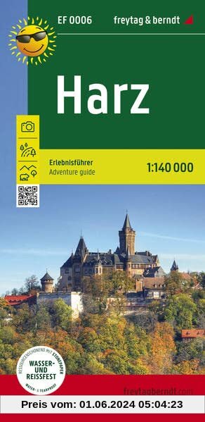 Harz, Erlebnisführer 1:140.000, freytag & berndt, EF 0006: Freizeitkarte mit touristischen Infos auf Rückseite, wasserfest und reißfest (freytag & berndt Erlebnisführer)