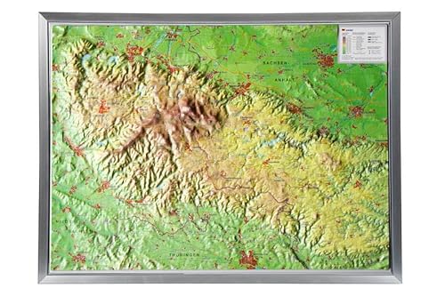 Harz 1:200.000 ohne Rahmen: Reliefkarte vom Harz ohne Rahmen (Tiefgezogenes Kunststoffrelief)