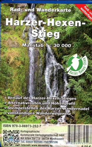 Harzer-Hexen-Stieg: Rad- und Wanderkarte (Reiß- und wetterfest) von KKV