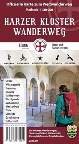 Harzer Kloster-Wanderweg: Offizielle Wander- und Fahrradkarte Harzer Kloster-Wanderweg: Offizielle Wander- und Fahrradkarte