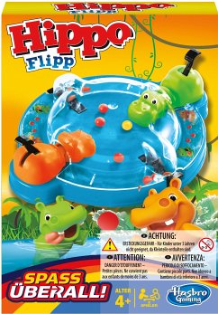 Hasbro B1001100 - Hippo Flip Kompakt, Reaktionsspiel, Reisespiel