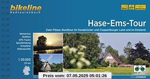 Hase-Ems-Tour: Zwei-Flüsse-Rundtour im Osnabrücker und Cloppenburger Land und im Emsland. 331 km, 1:50.000, wetterfest/reißfest, GPS-Tracks Download, LiveUpdate (Bikeline Radtourenbücher)
