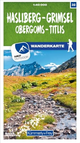 Kümmerly+Frey Wanderkarte 32 Hasliberg, Grimsel 1:40.000: Mit Obergoms und Titlis. Wetterfest, matt laminiert und mit free Download von Kmmerly und Frey