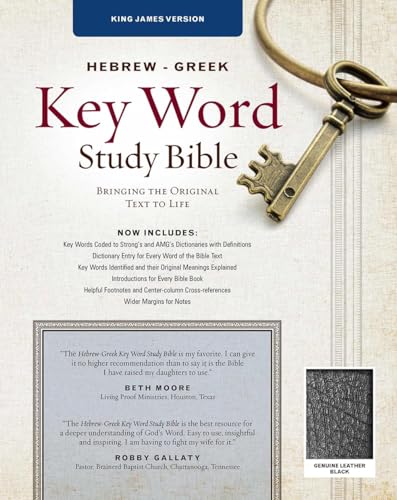 Hebrew-Greek Key Word Study Bible-KJV: King James Version, Black, Genuine Leather, Thumb-Indexed With Ribbon Marker (Key Word Study Bibles)
