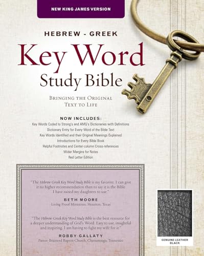 Hebrew-Greek Key Word Study Bible-NKJV: New King James Version, Black, Genuine Leather (Key Word Study Bibles) von AMG Publishers