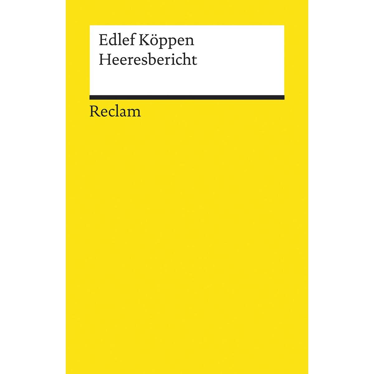 Heeresbericht Heeresbericht von Reclam Philipp Jun.