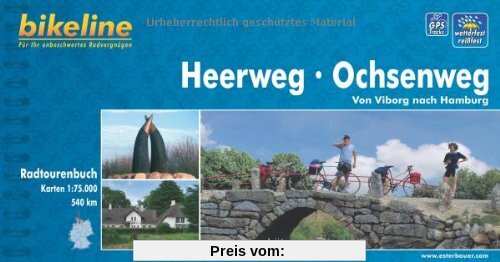 Heerweg / Ochsenweg: Von Viborg nach Hamburg - Ein original bikeline-Radtourenbuch, 1 : 75 000, wetterfest/reißfest, GPS-Tracks Download