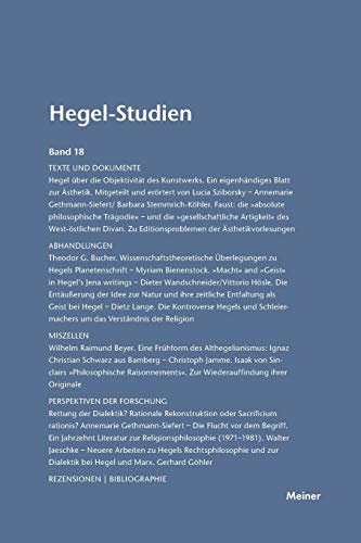 Hegel-Studien Band 18 von Meiner Felix Verlag GmbH
