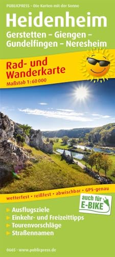 Heidenheim, Gerstetten - Giengen - Gundelfingen - Neresheim: Rad- und Wanderkarte mit Ausflugszielen, Einkehr- & Freizeittipps, wetterfest, reißfest, ... 1:60000 (Rad- und Wanderkarte: RuWK)