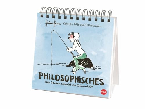 Helme Heine: Philosophisches Premium-Postkartenkalender 2026: Das Denken schadet der Dummheit. Premium-Postkartenkalender 2026. Jede Woche ein ... 16,5 x 17,7 cm (Postkartenkalender Heye) von Heye