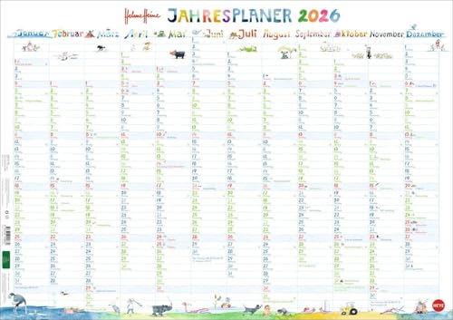 Helme Heine: Posterplaner 2026: Liebevoll illustrierter Wand-Kalender von Helme Heine mit den drei Freunden. Praktischer Jahresplaner 2026 zum Eintragen. (Helme Heine Kalender Heye) von Heye