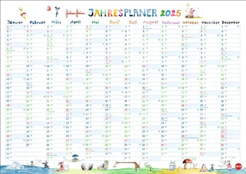 Helme Heine: Tafelkalender A3 2025: Jahreskalender mit den drei Freunden von Mullewapp. Alle wichtigen Ereignisse und Abenteuer immer im Blick mit dem ... zum Eintragen (Helme Heine Kalender Heye) von Heye